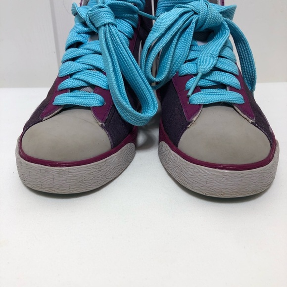 Nike Blazer Hightop Purple Gray & Blue Women’s Sneakers Size 6 - Picture 3 of 11